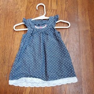 Sleeveless chambray infant dress